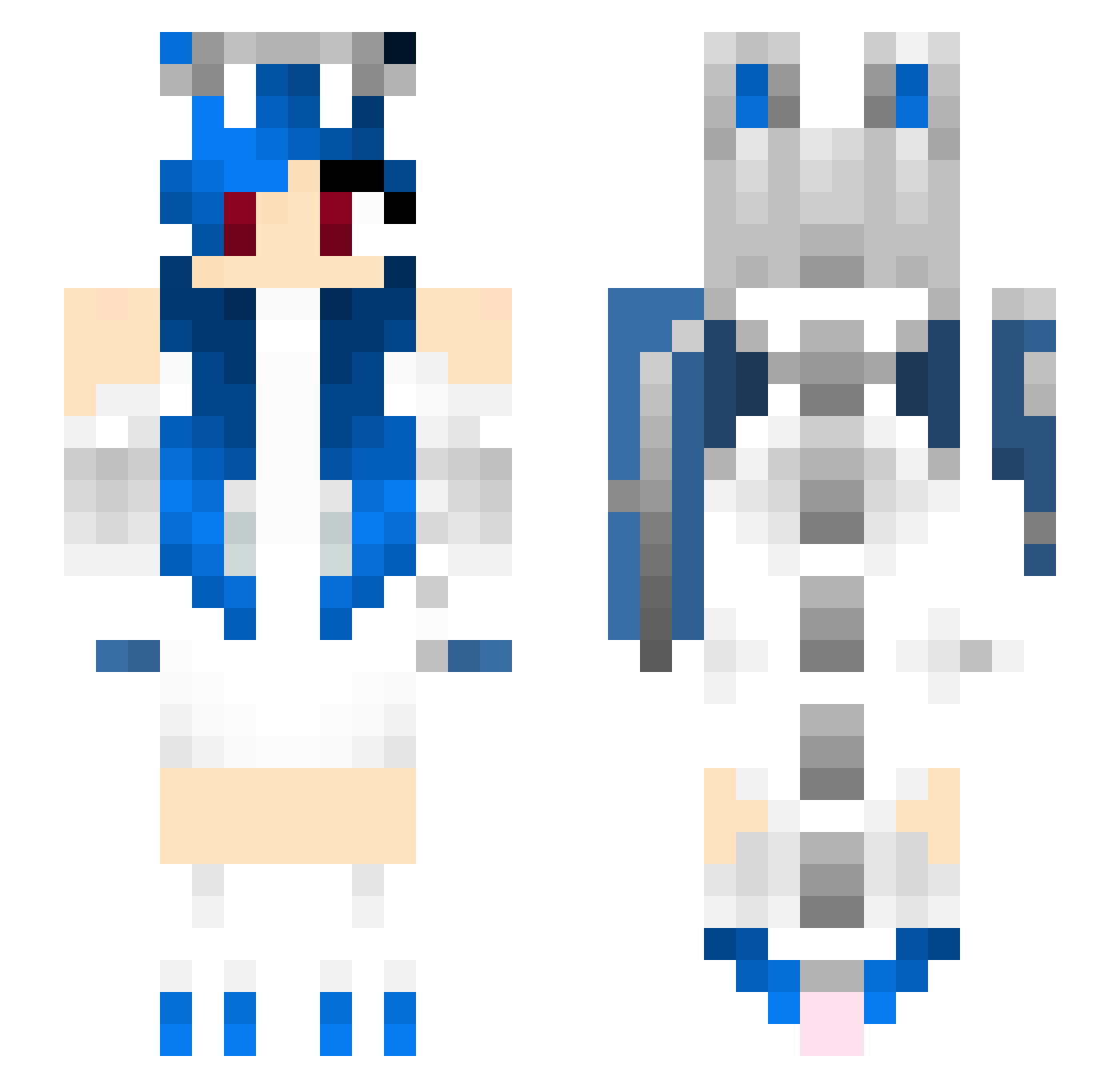 Raidan281 Minecraft skin, front and back view