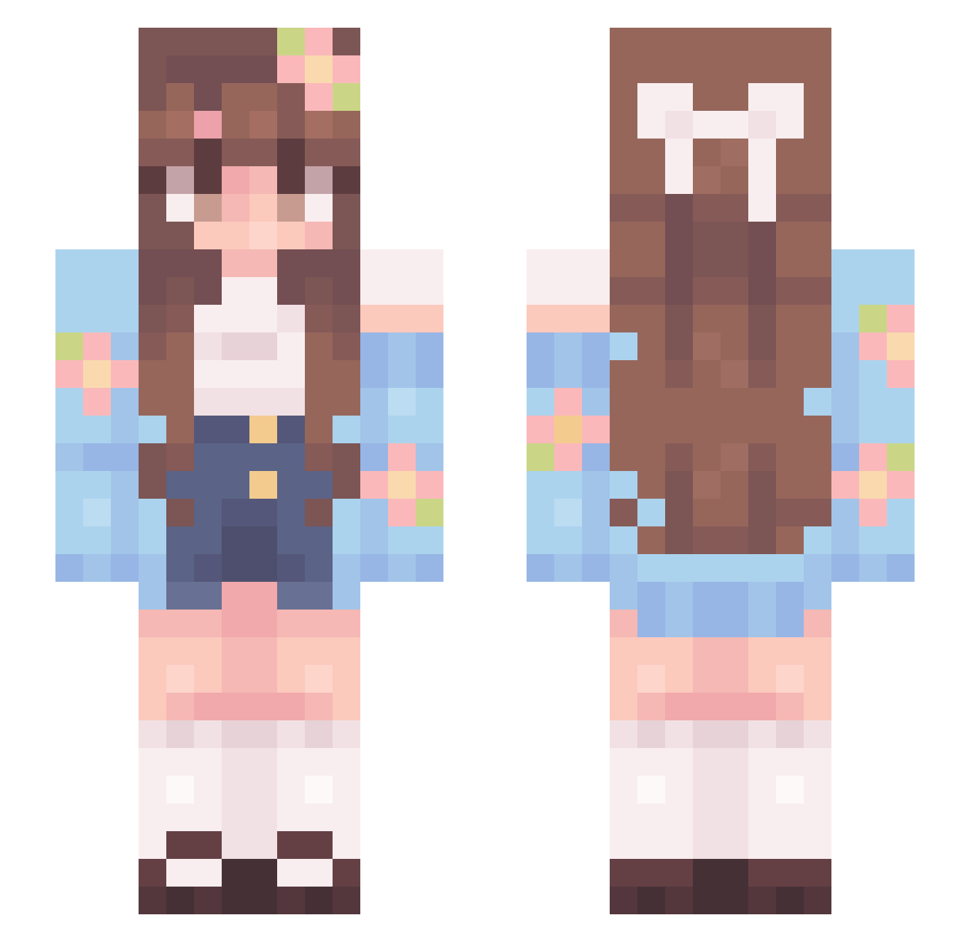 Berri Minecraft skin, front and back view