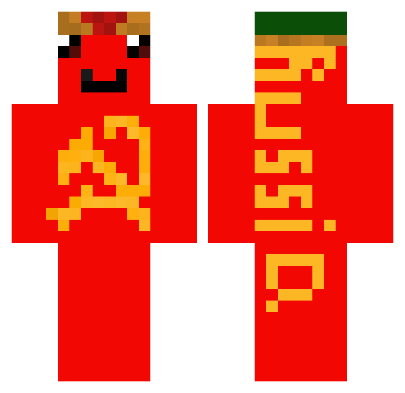 taro15 Minecraft skin, front and back view