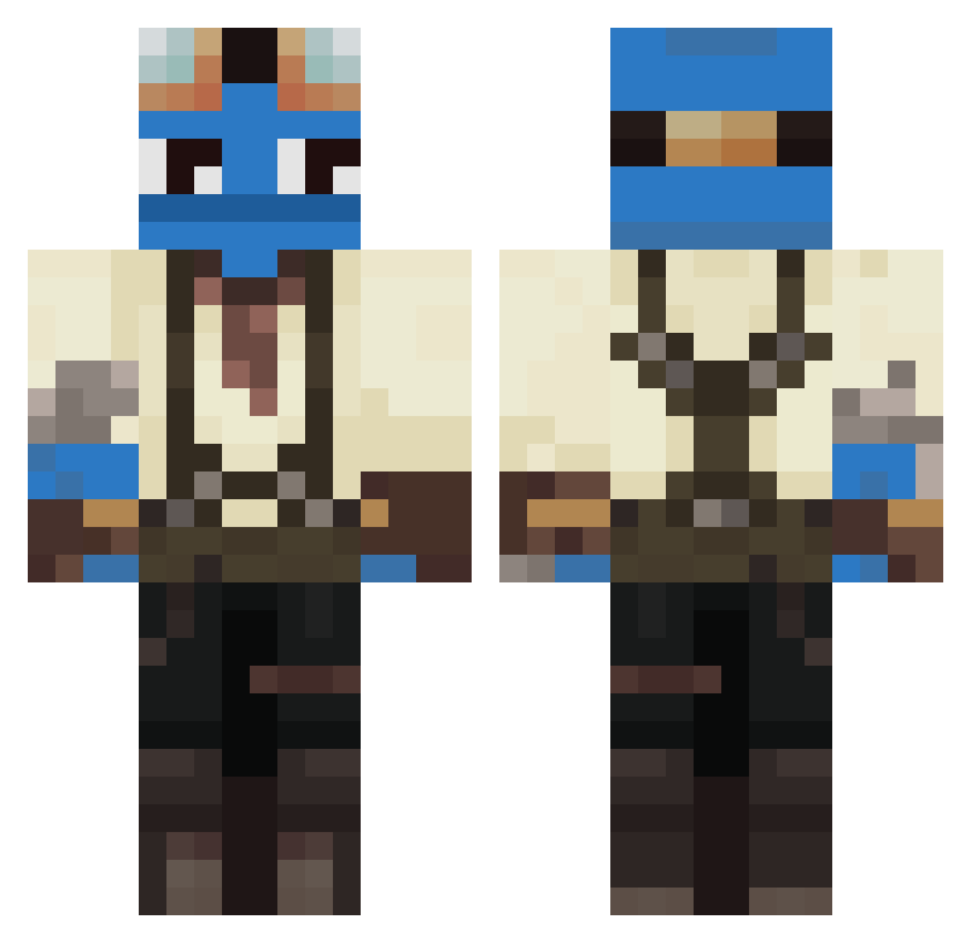 Naiol37 Minecraft skin, front and back view