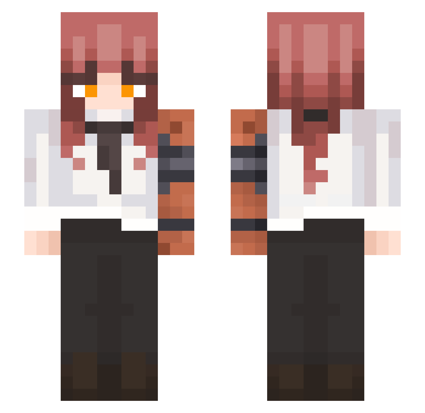 zyw0o27 Minecraft skin, front and back view
