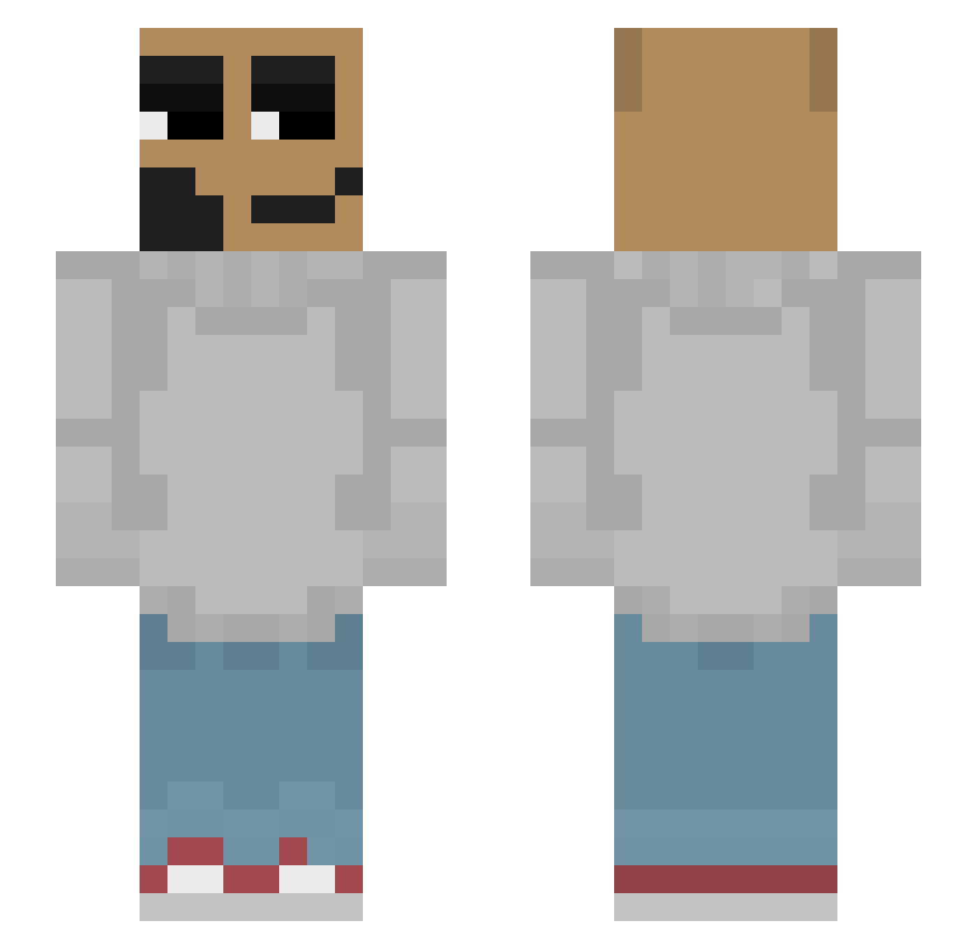 TodStevenForMP Minecraft skin, front and back view
