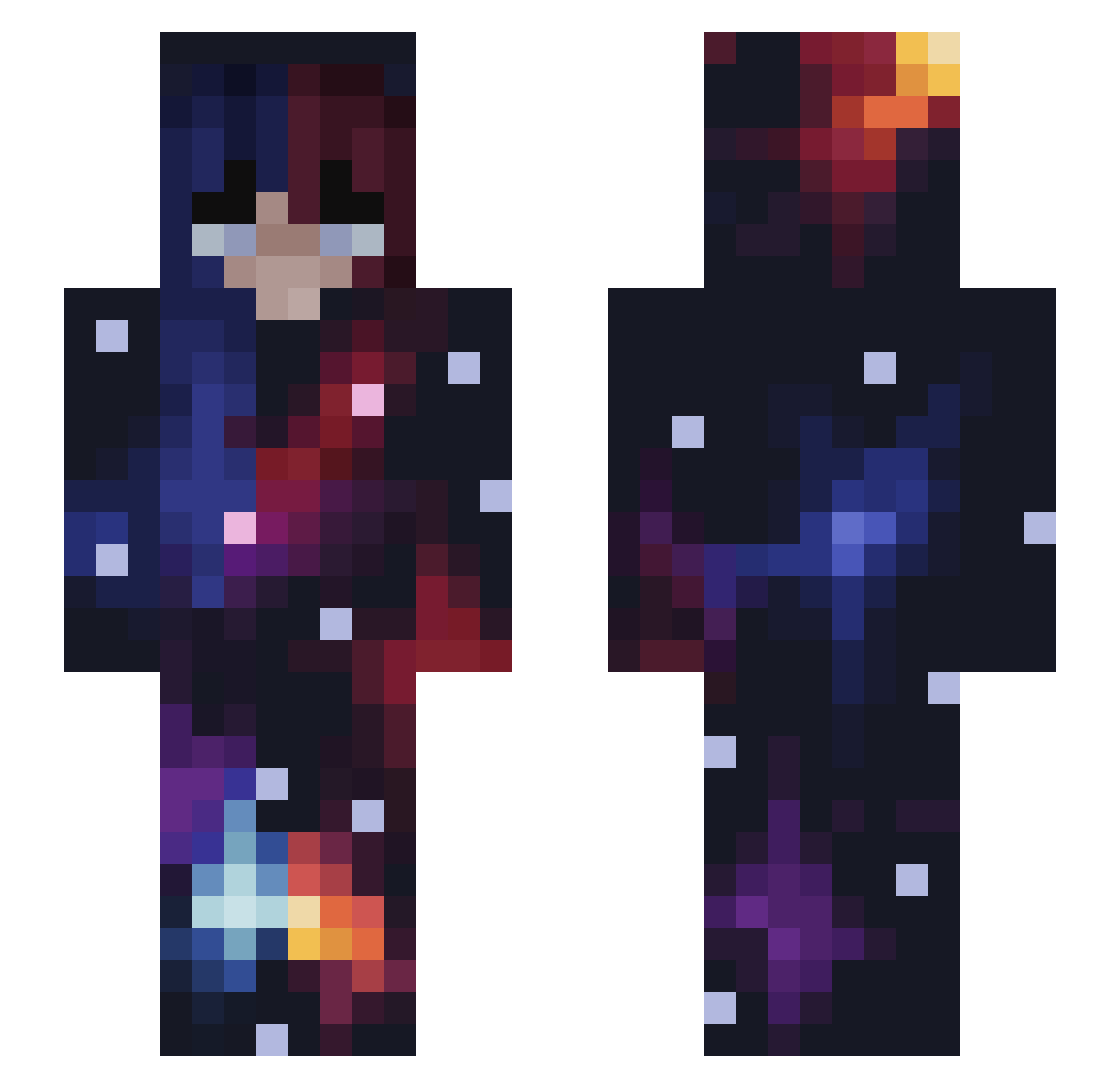 Lootram Minecraft skin, front and back view