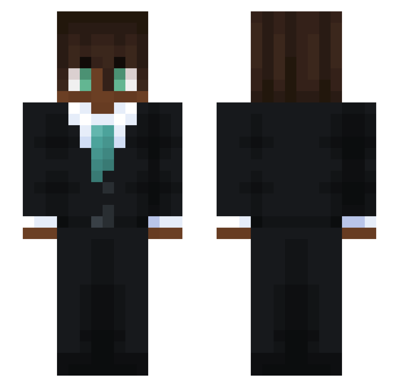 BladeTides Minecraft skin, front and back view