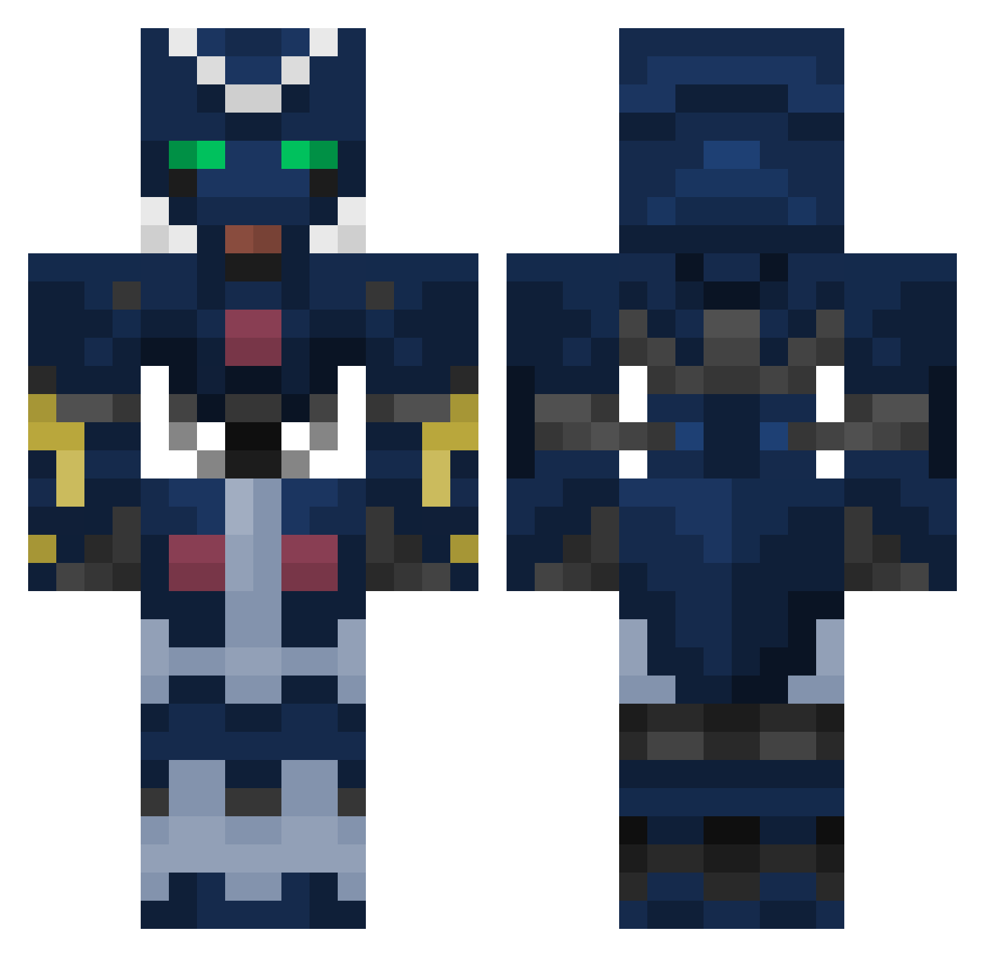 TwistedMetal91 Minecraft skin, front and back view
