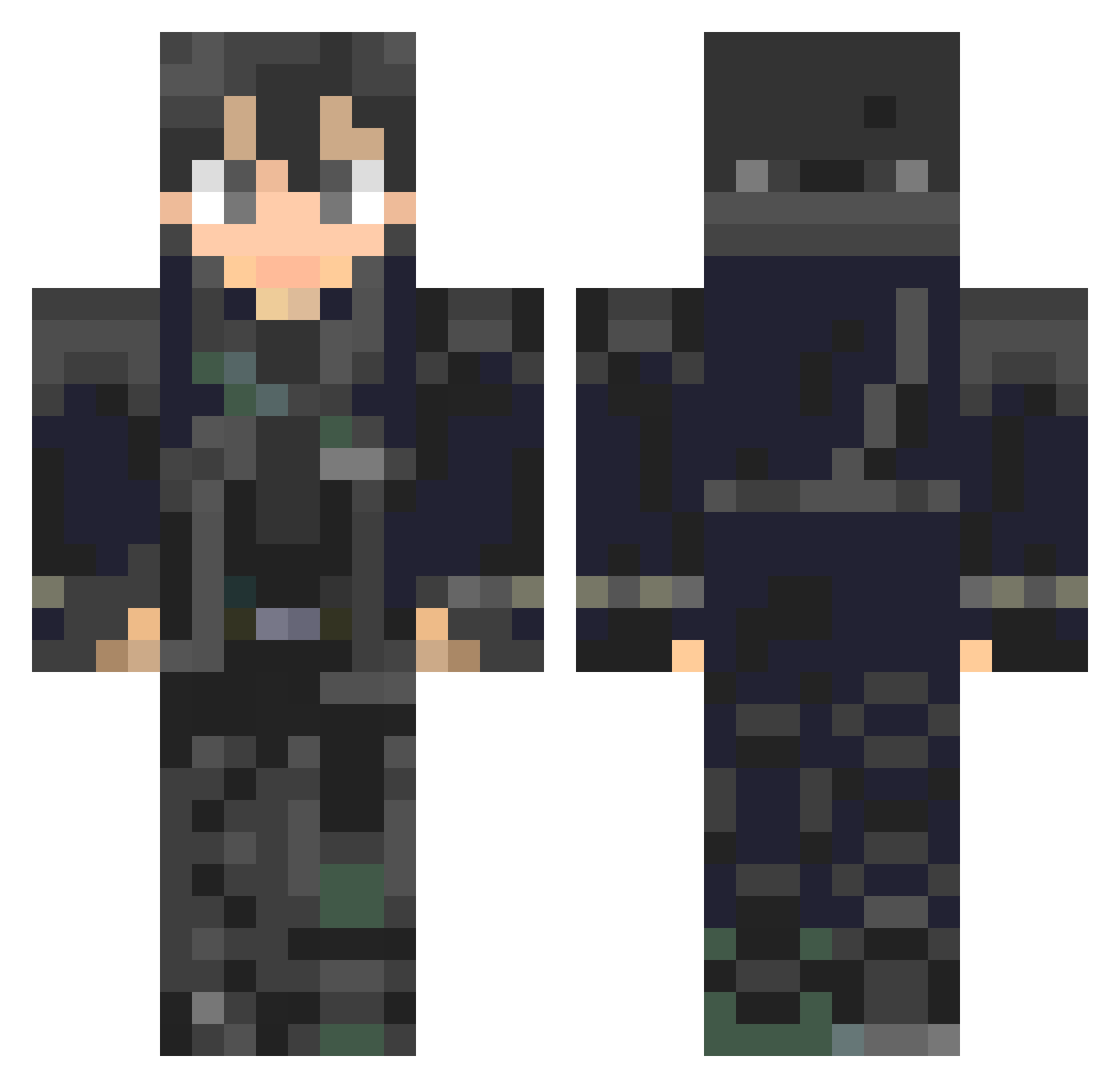 AiceSB Minecraft skin, front and back view