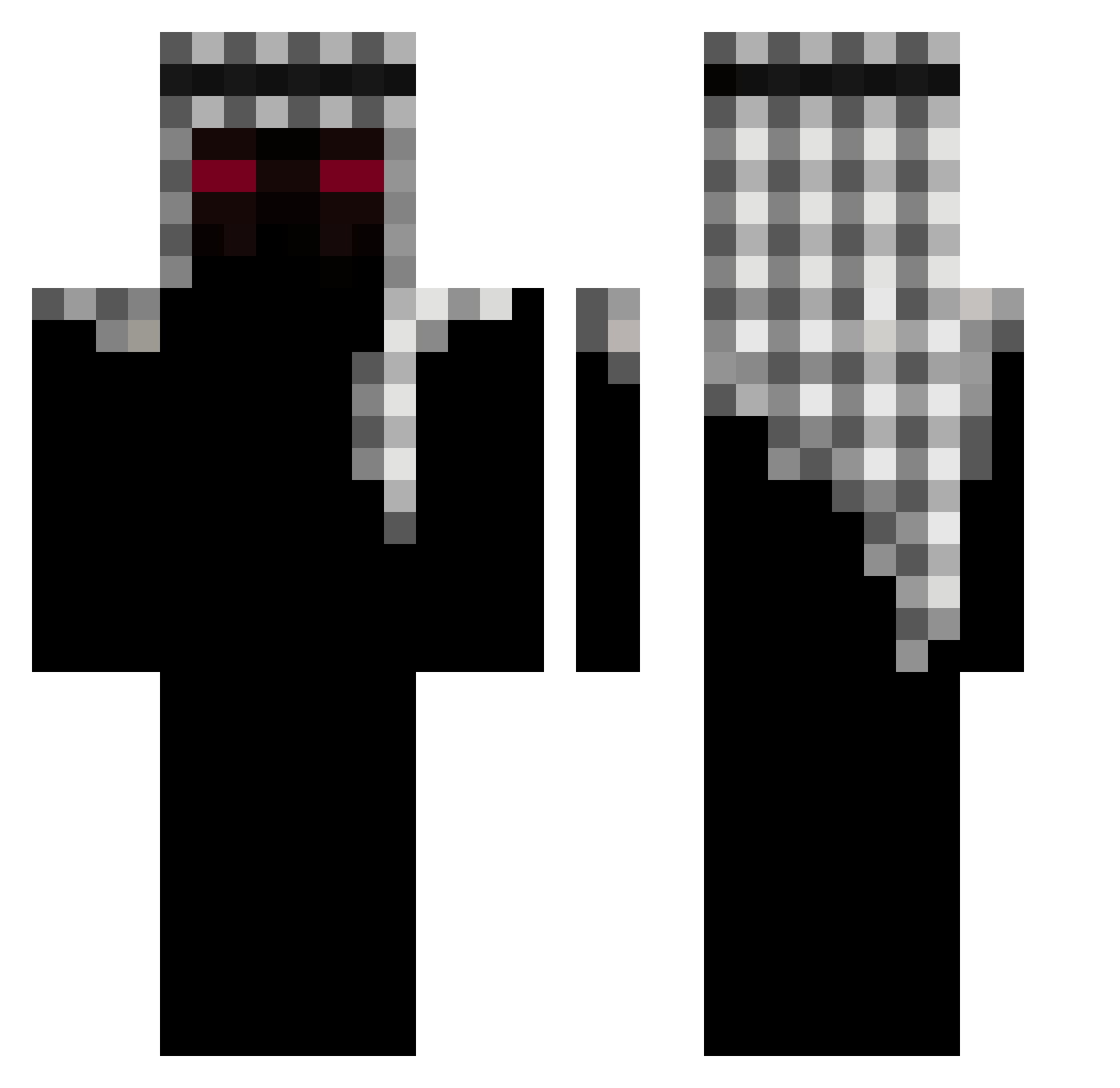 ptpm Minecraft skin, front and back view