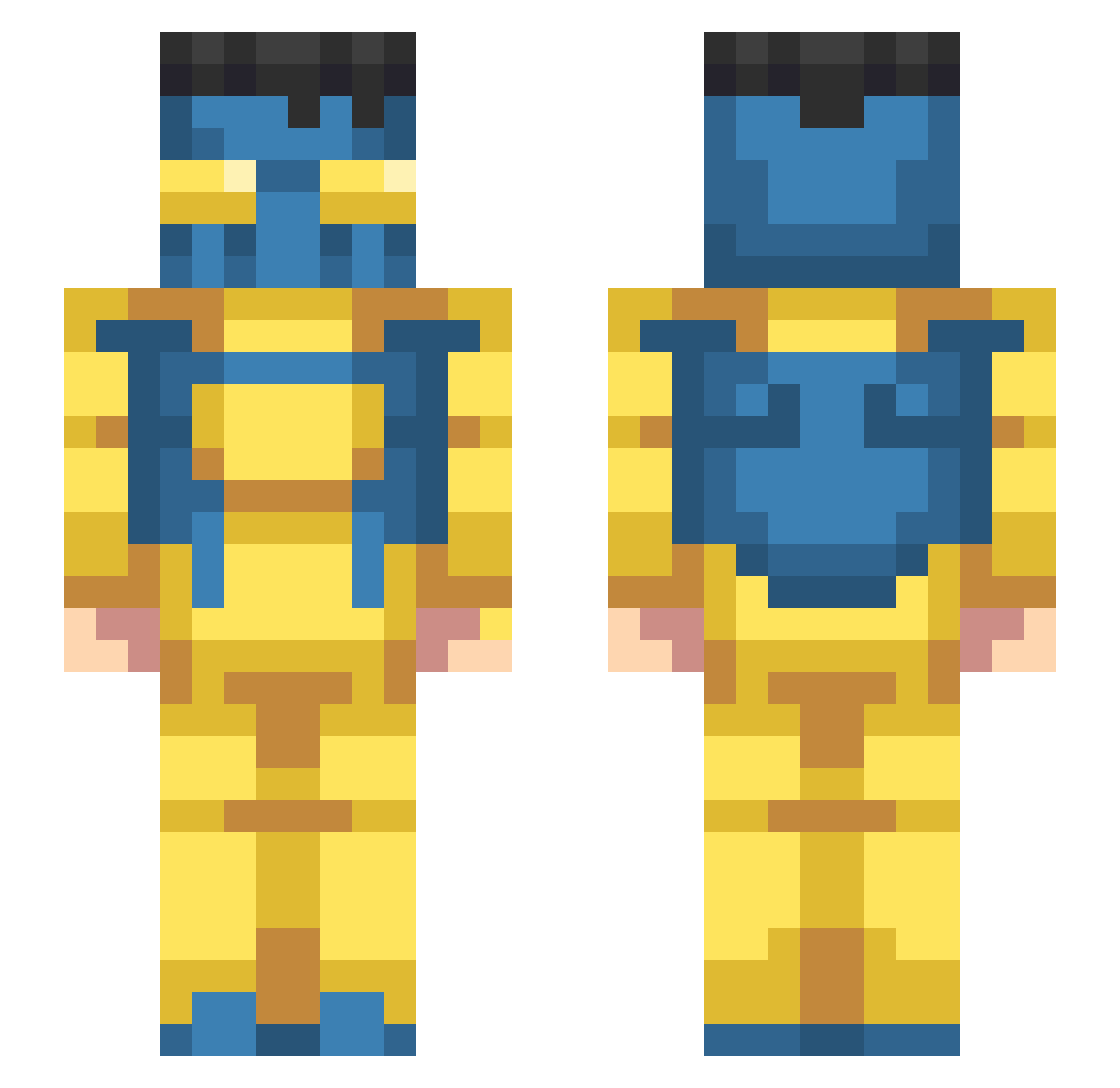 Hatchel Minecraft skin, front and back view