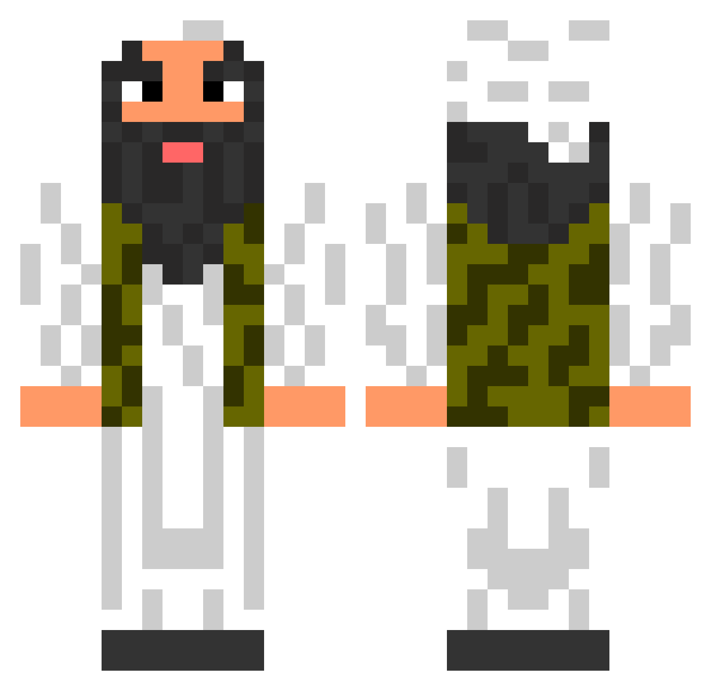 zYakamoz Minecraft skin, front and back view