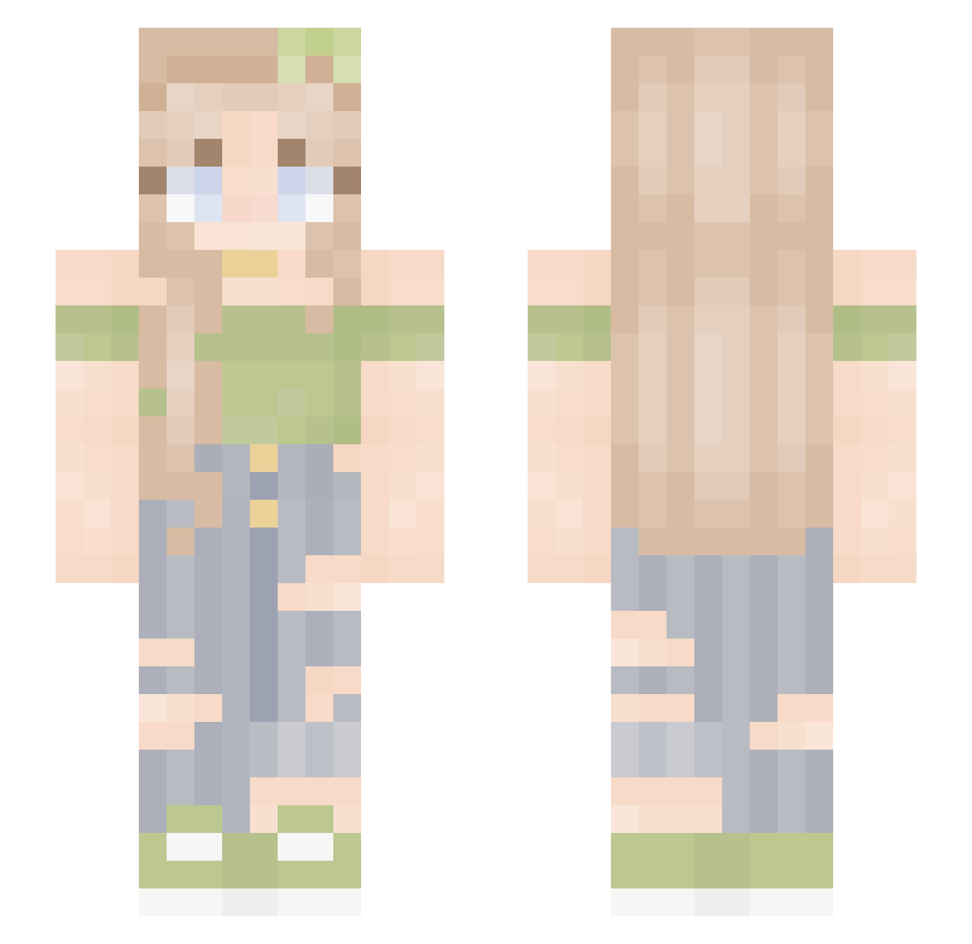 SonichB Minecraft skin, front and back view