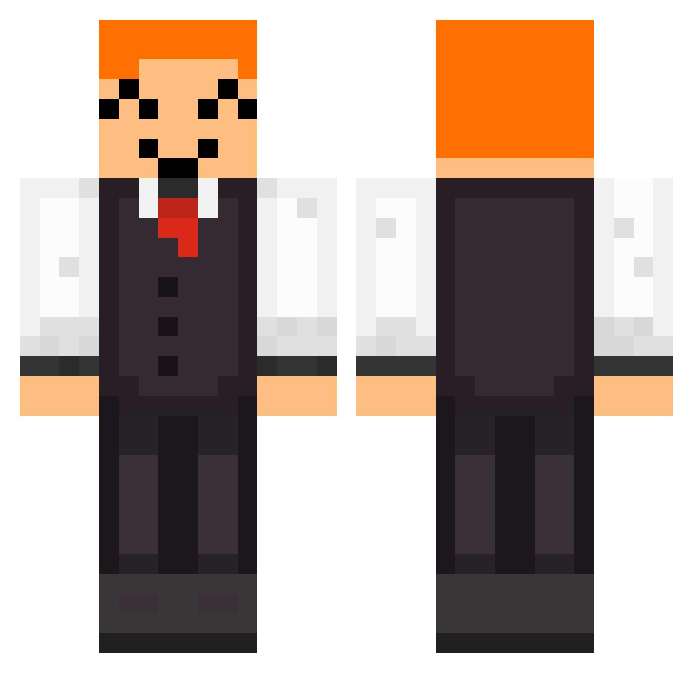 Ro00ni009 Minecraft skin, front and back view