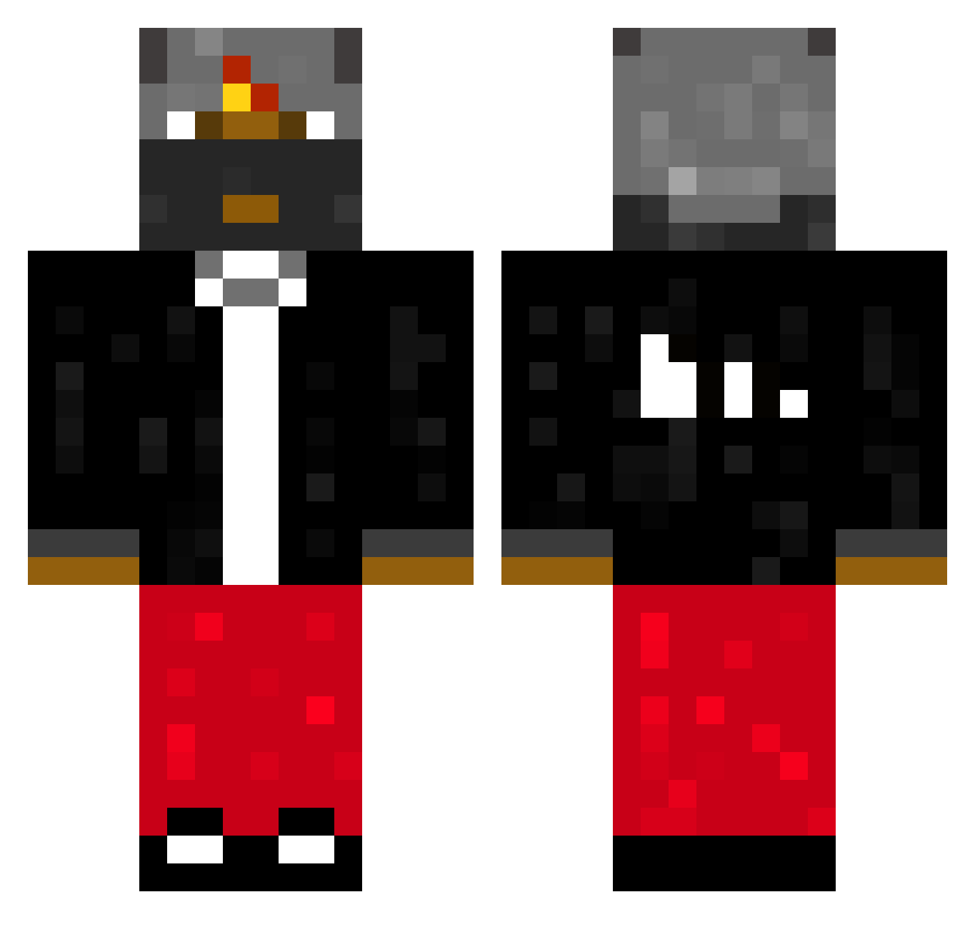 SirNomDaHorse Minecraft skin, front and back view