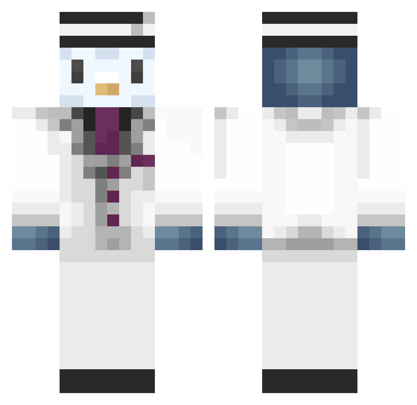 Lucidience Minecraft skin, front and back view