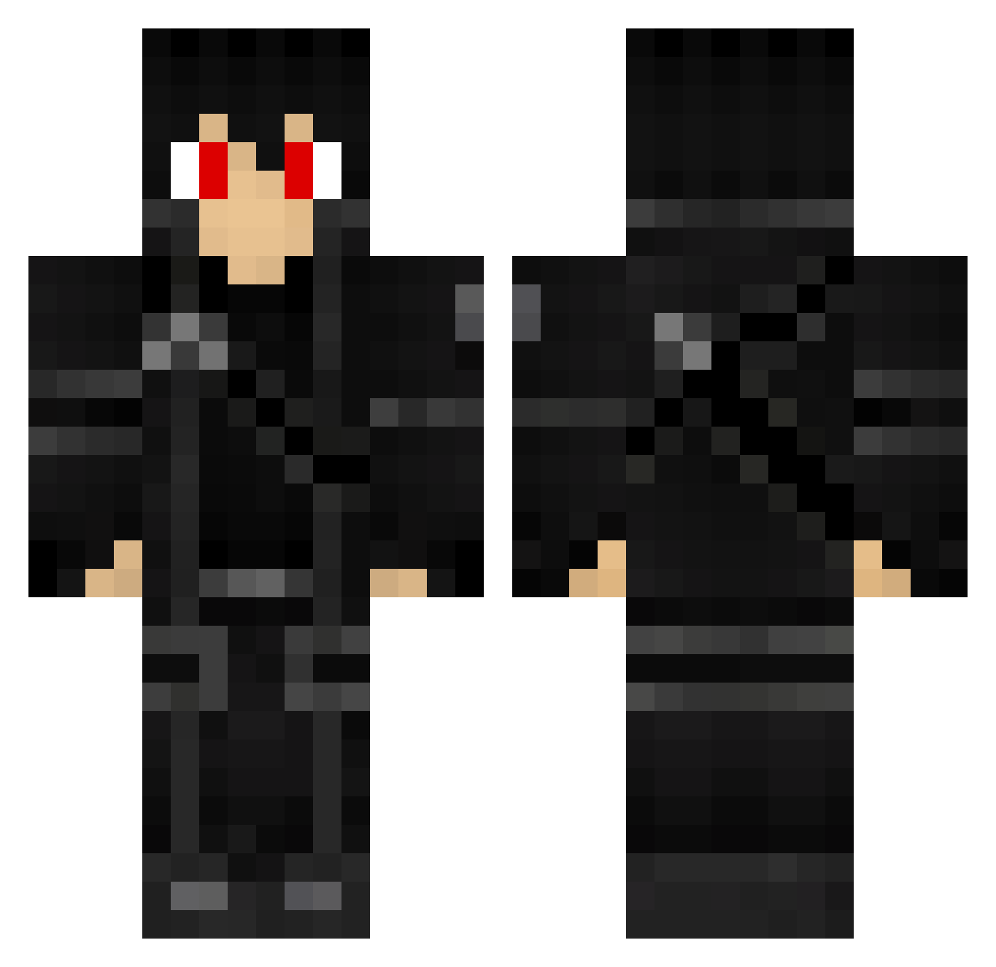 Sonetx Minecraft skin, front and back view
