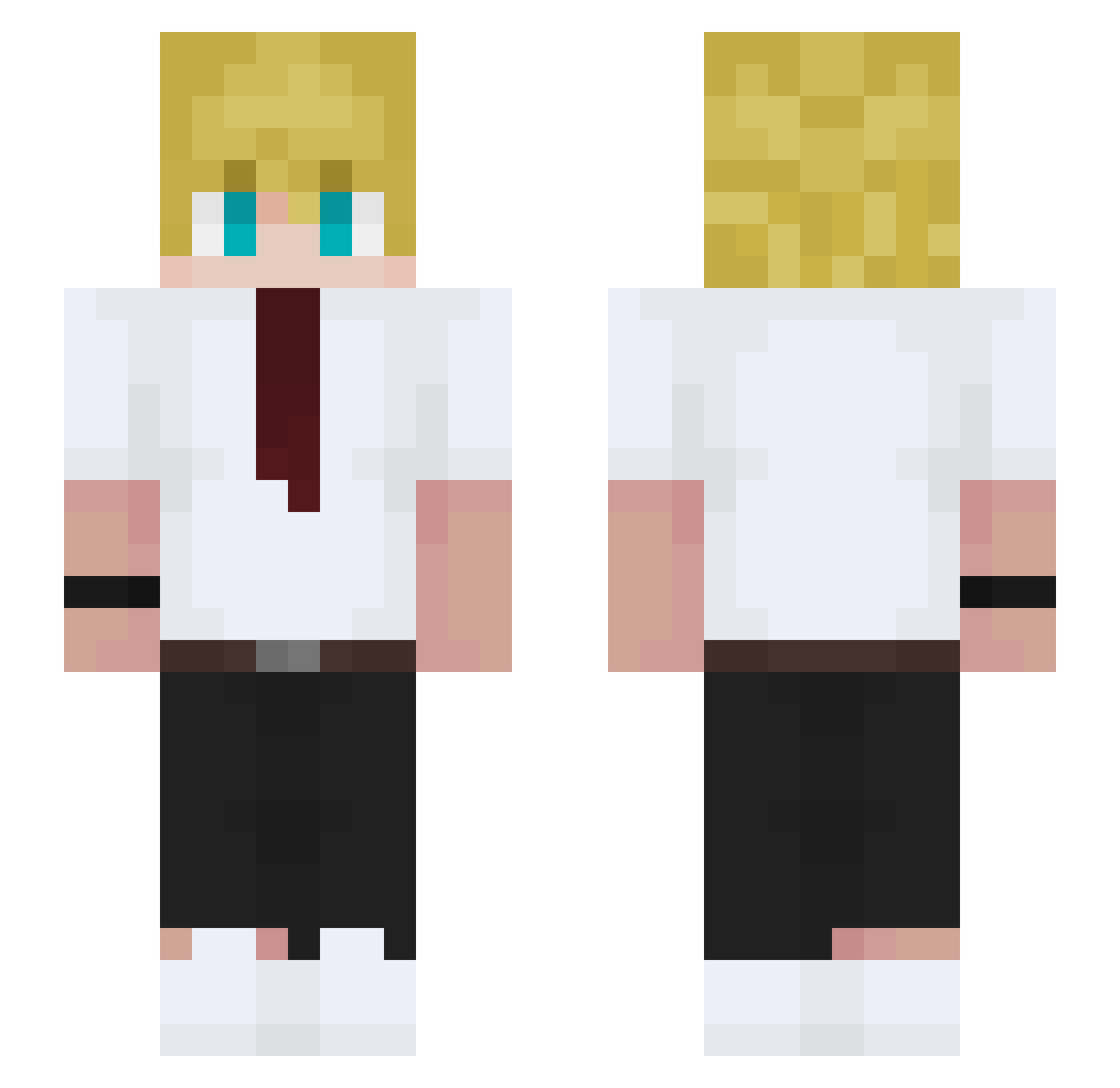 LashOnMC Minecraft skin, front and back view