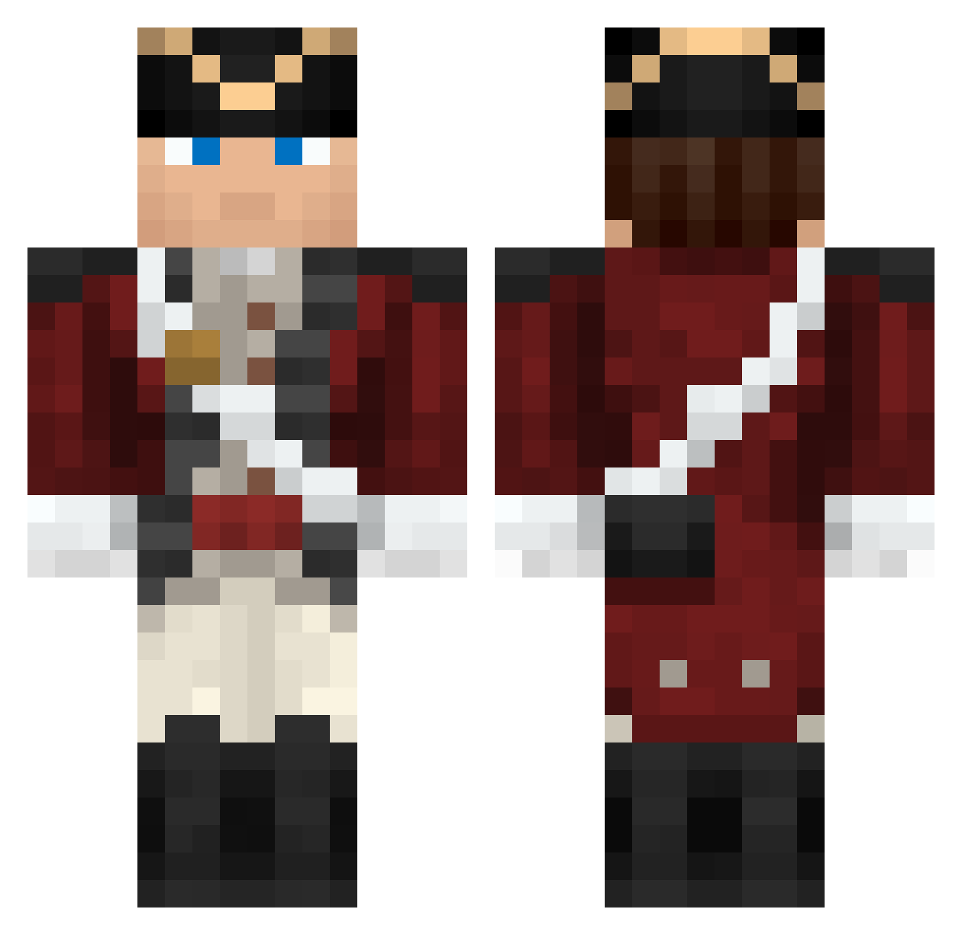 KubSi Minecraft skin, front and back view