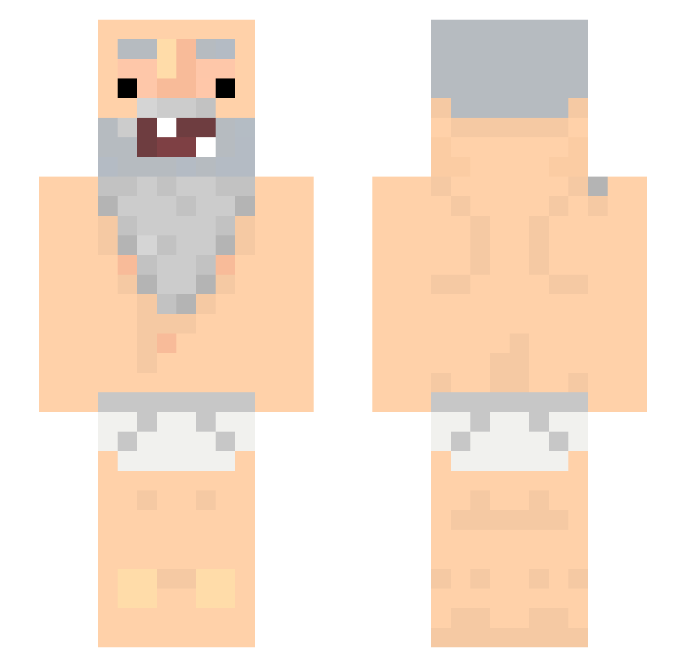 zazeee Minecraft skin, front and back view