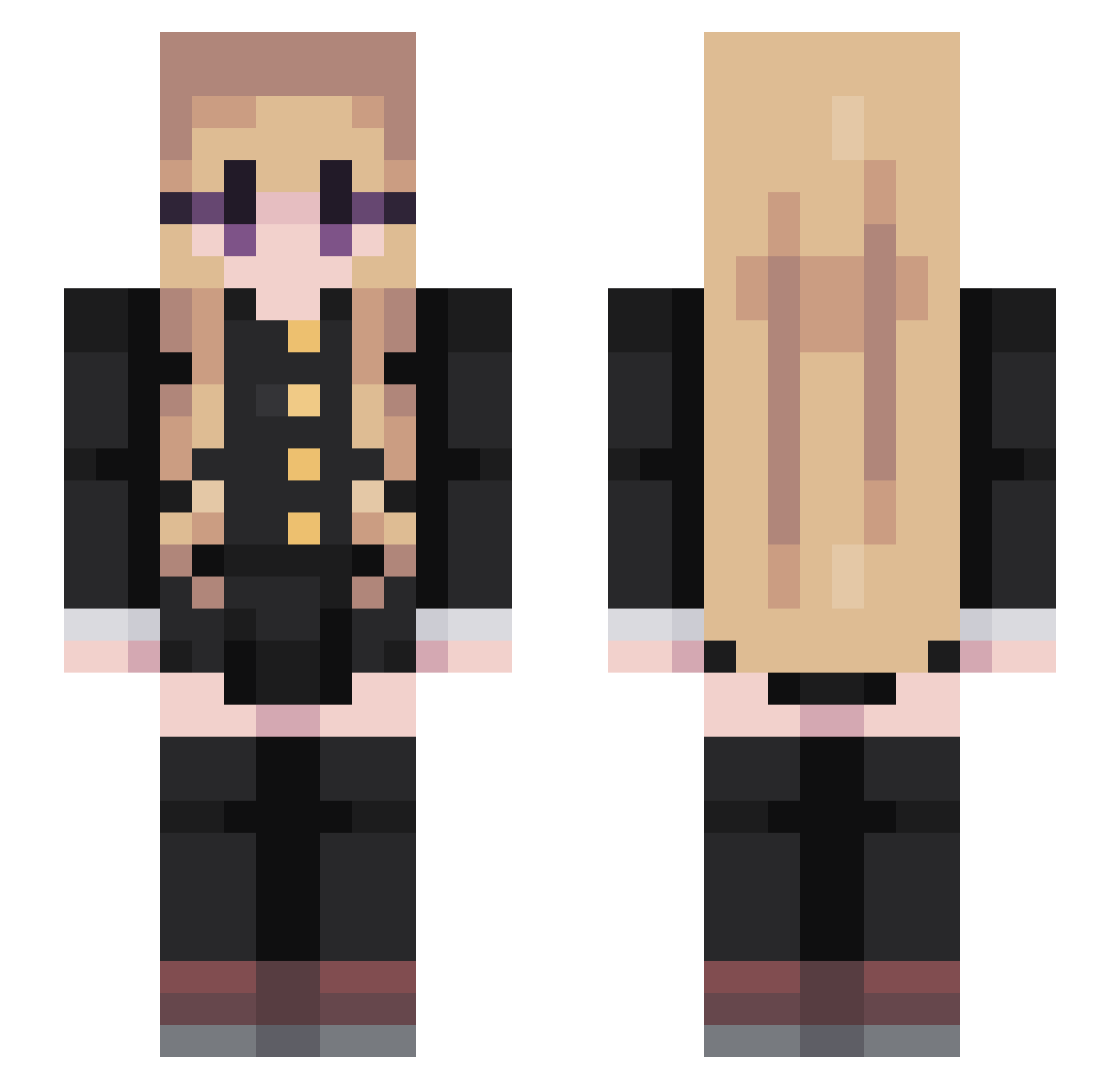vukicaa Minecraft skin, front and back view