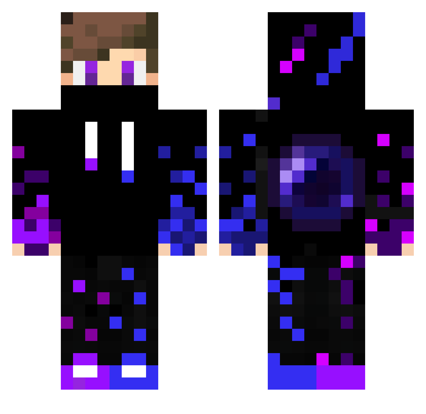 P1X3L_OE Minecraft skin, front and back view