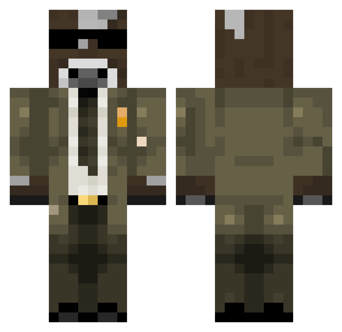 Saeth3r Minecraft skin, front and back view