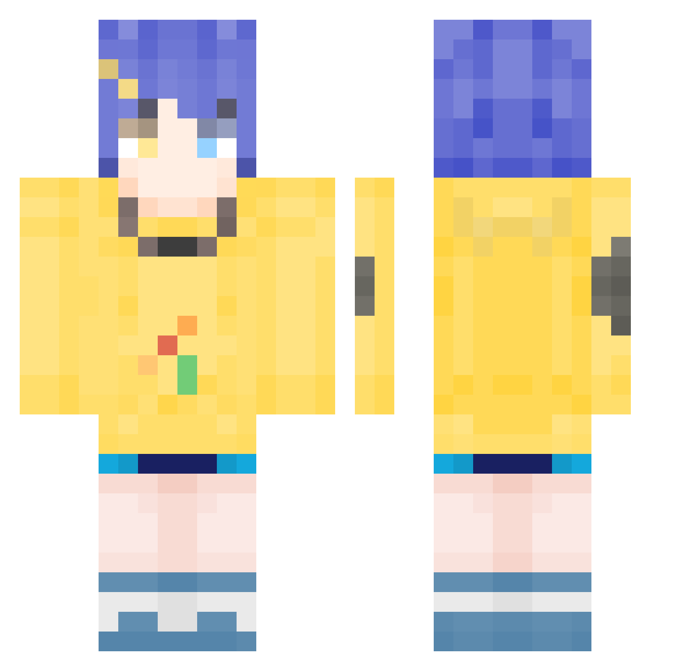 OvO_neko Minecraft skin, front and back view