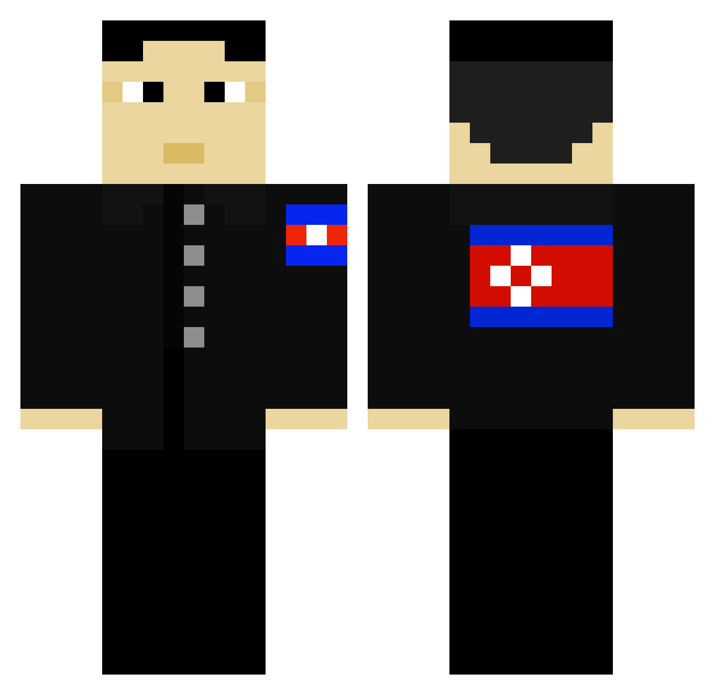LongDongTomm Minecraft skin, front and back view