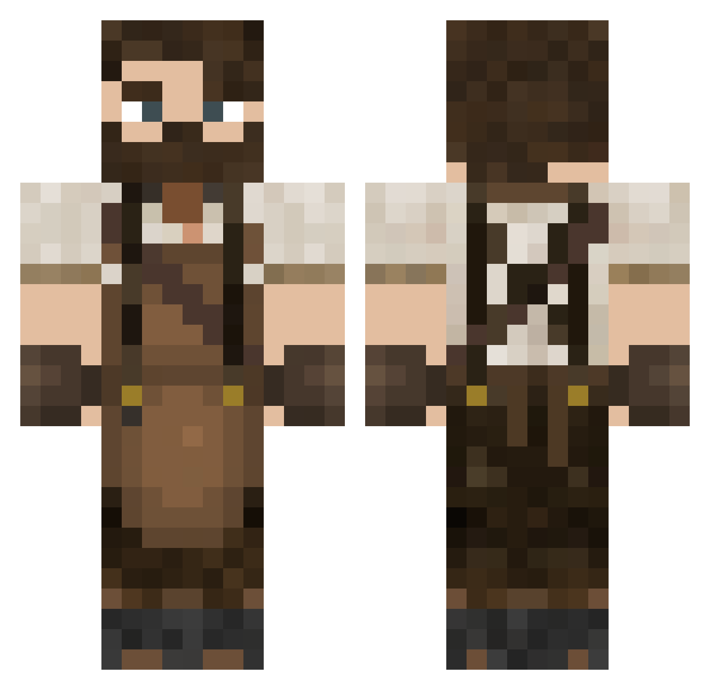 oxherd Minecraft skin, front and back view