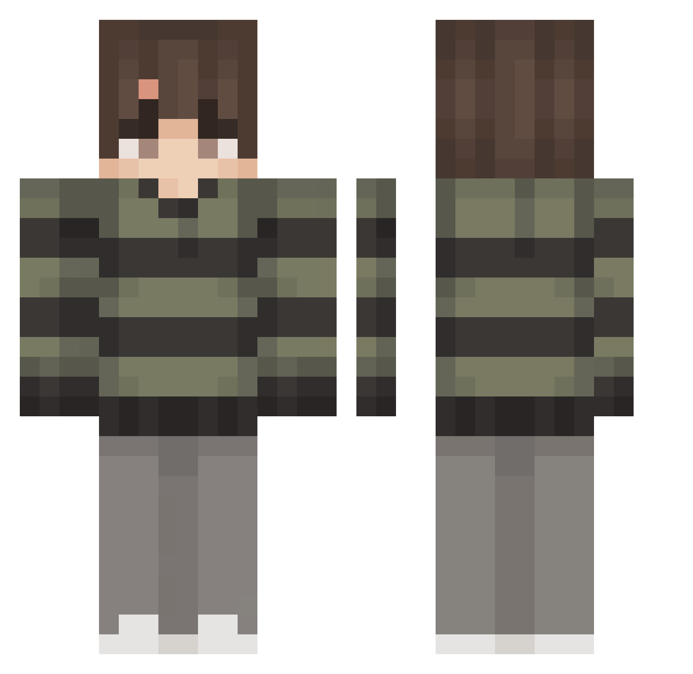 BennyBomst Minecraft skin, front and back view