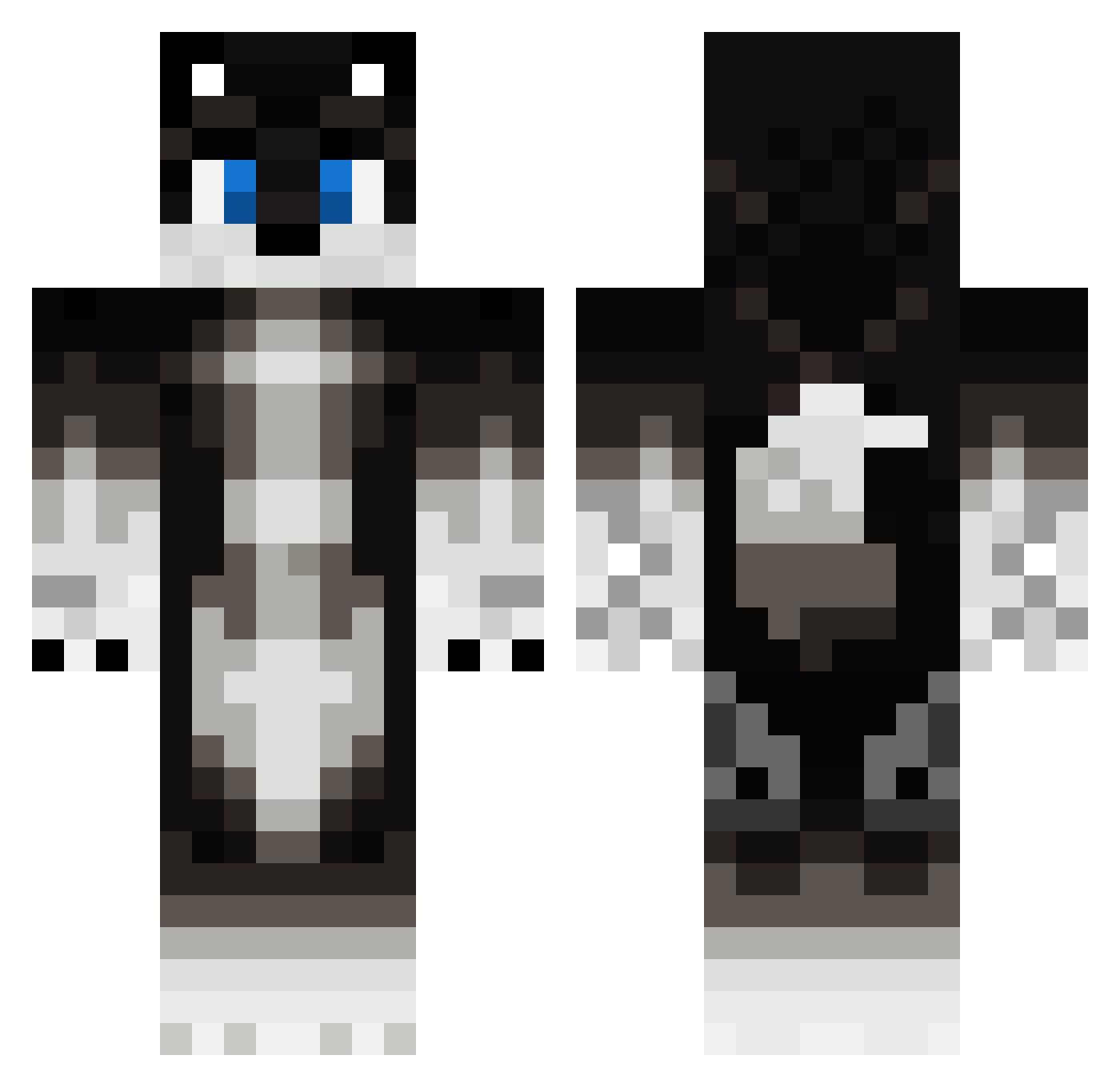 Woof Minecraft skin, front and back view