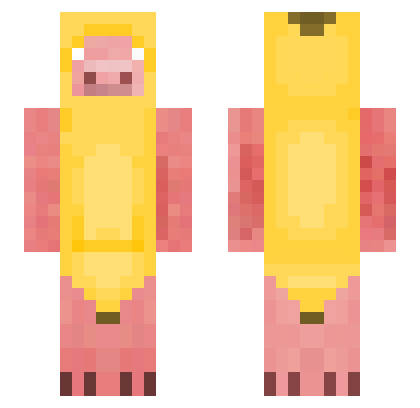 elixtaa Minecraft skin, front and back view