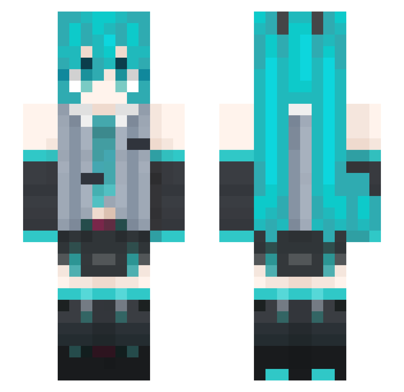Sipling Minecraft skin, front and back view