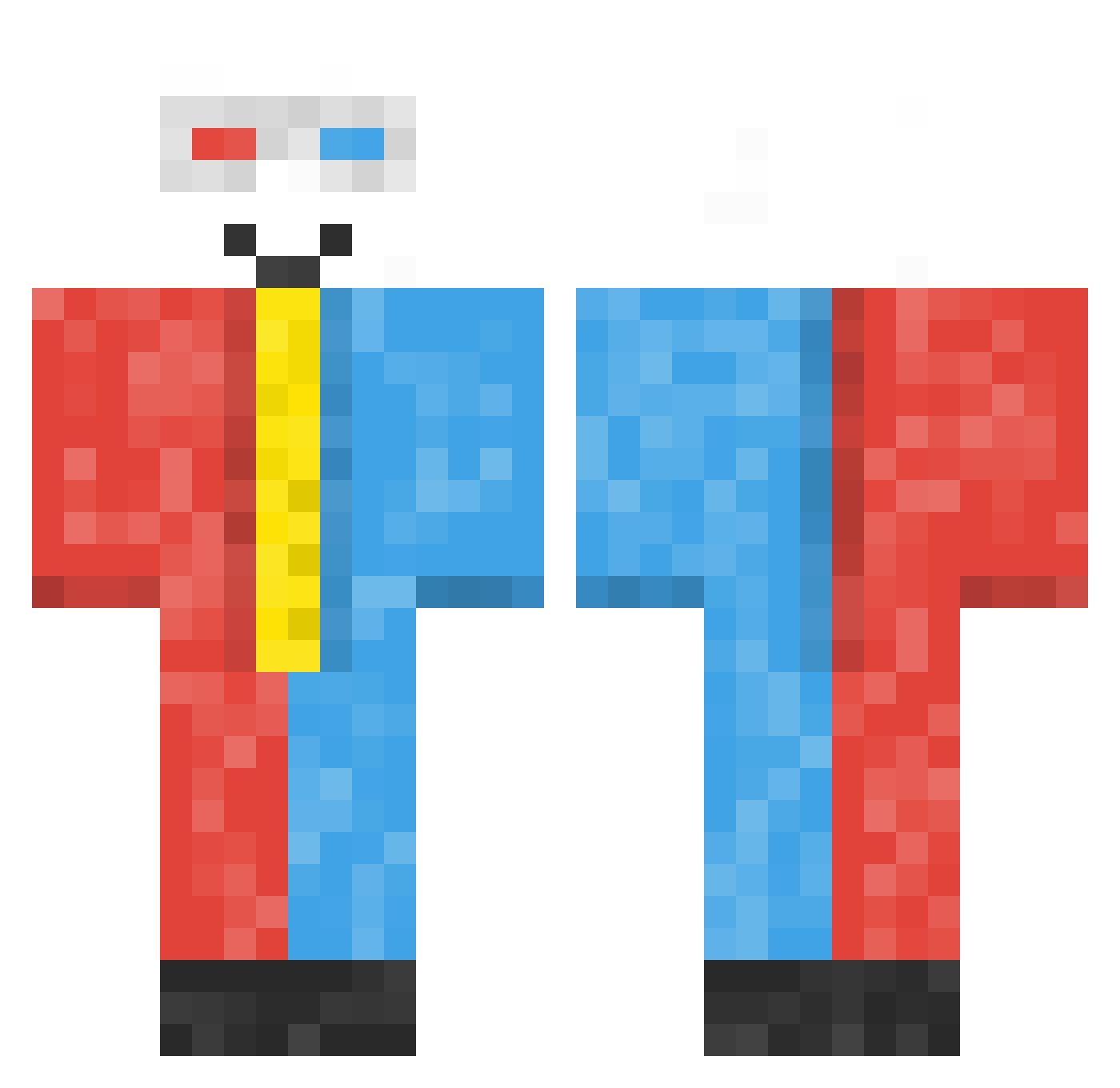 monopolistic1 Minecraft skin, front and back view
