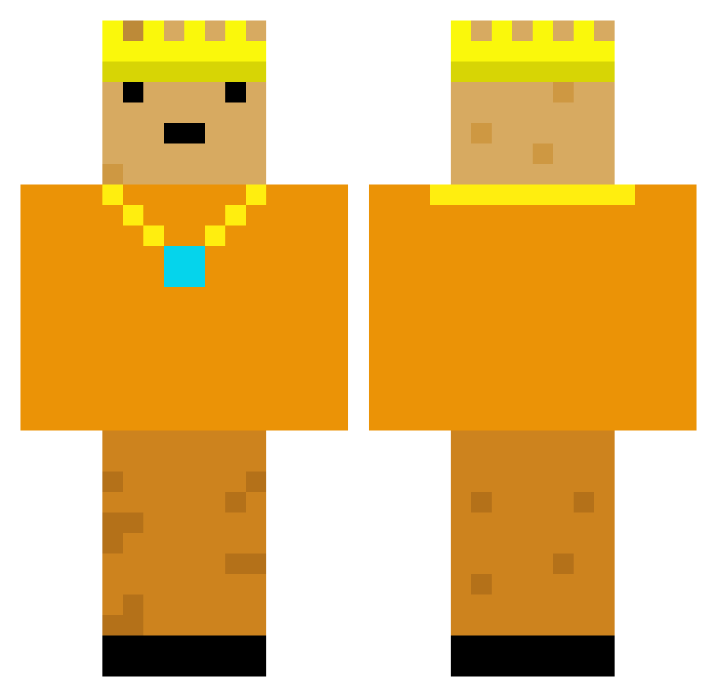 HampterOverlord Minecraft skin, front and back view