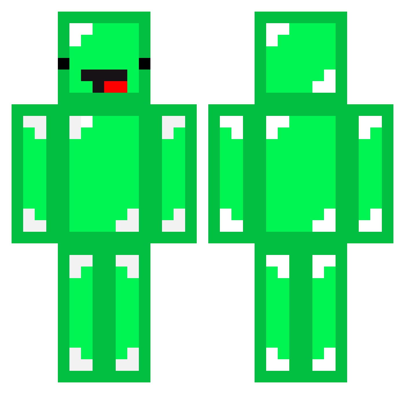 FOSPLAYZ Minecraft skin, front and back view