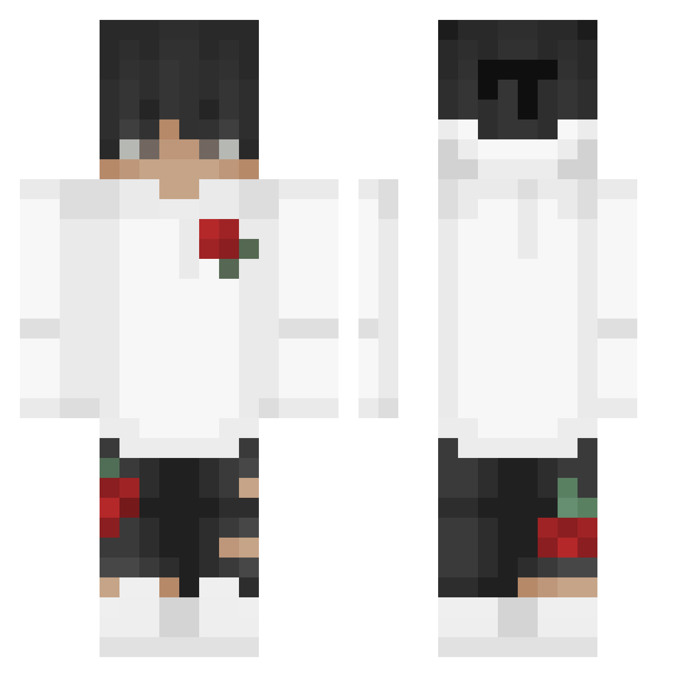 Sqlash Minecraft skin, front and back view