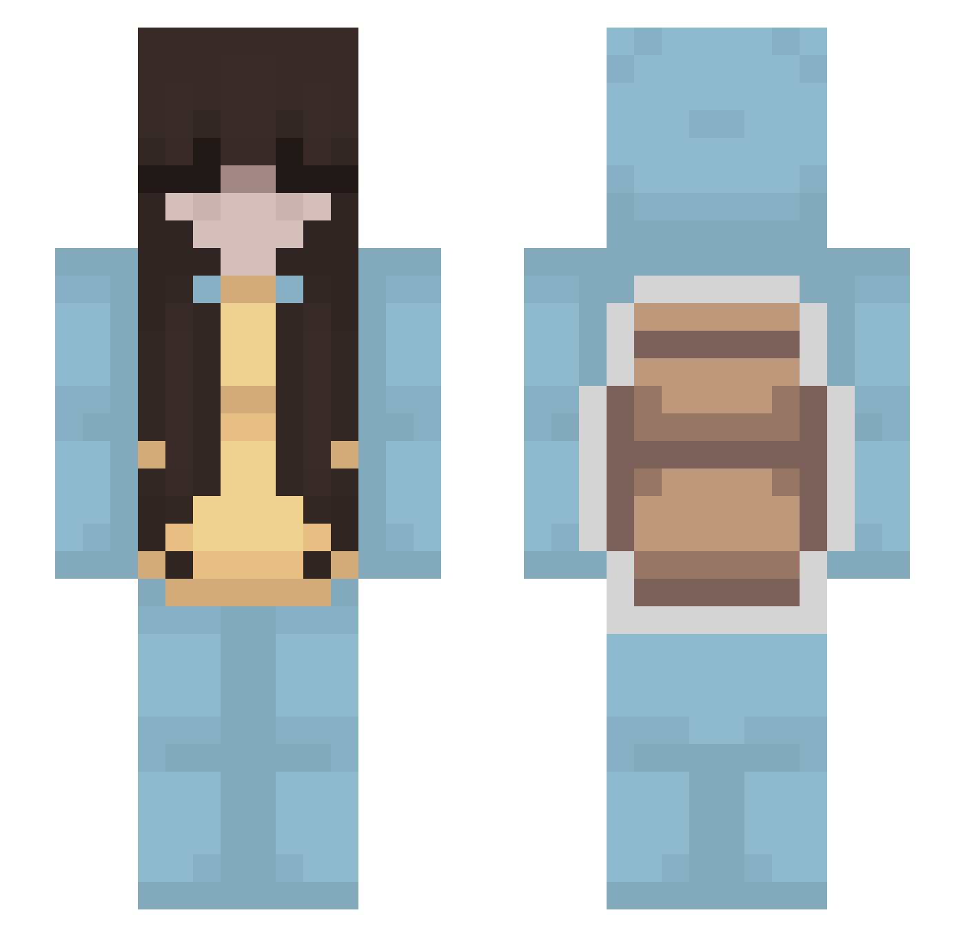 Uhhappy Minecraft skin, front and back view