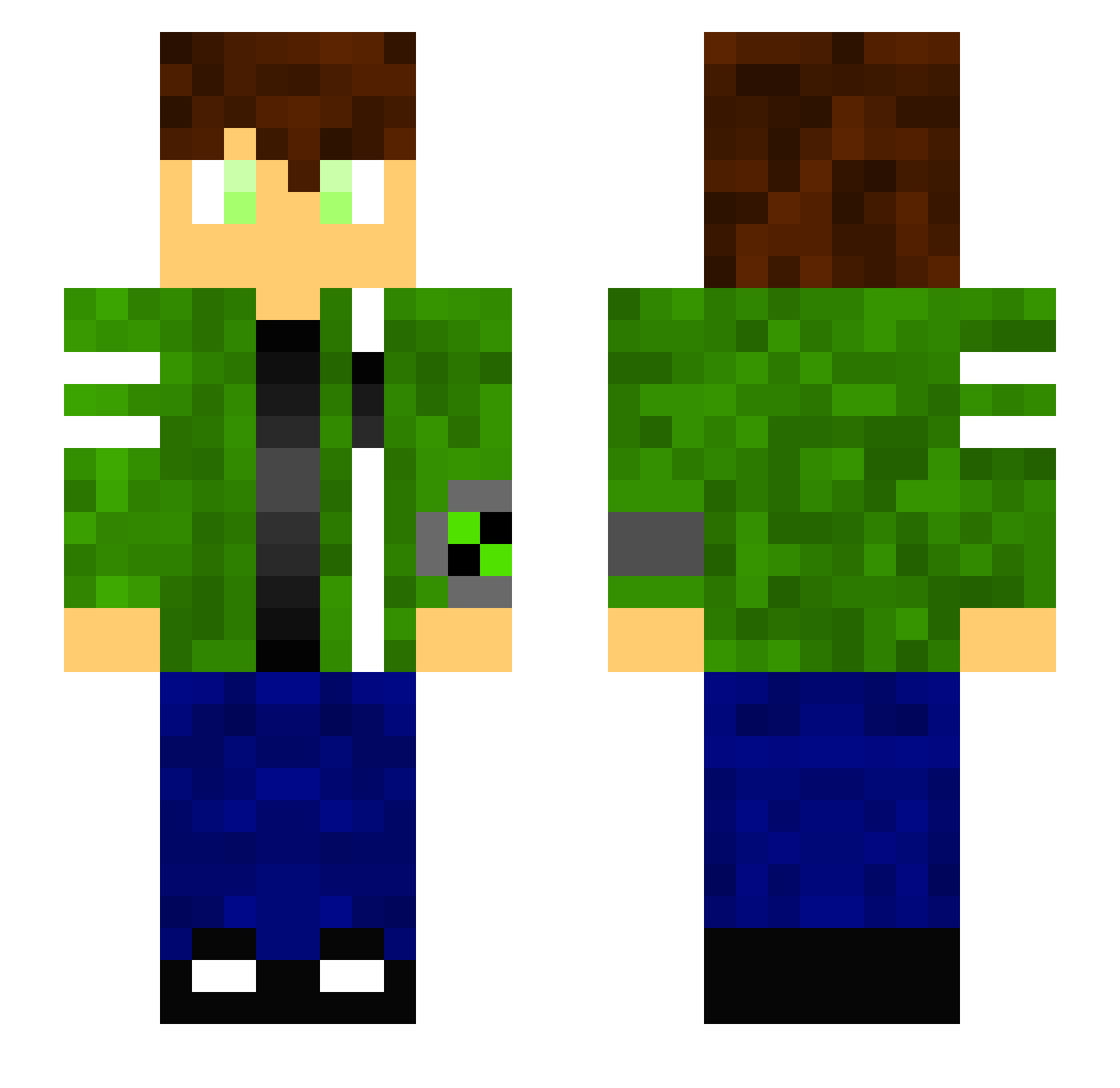 JQ0721 Minecraft skin, front and back view