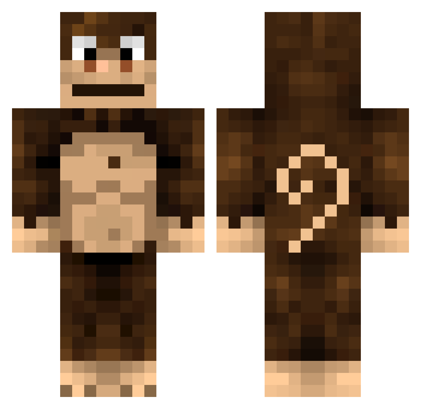 RhymesWithPants Minecraft skin, front and back view