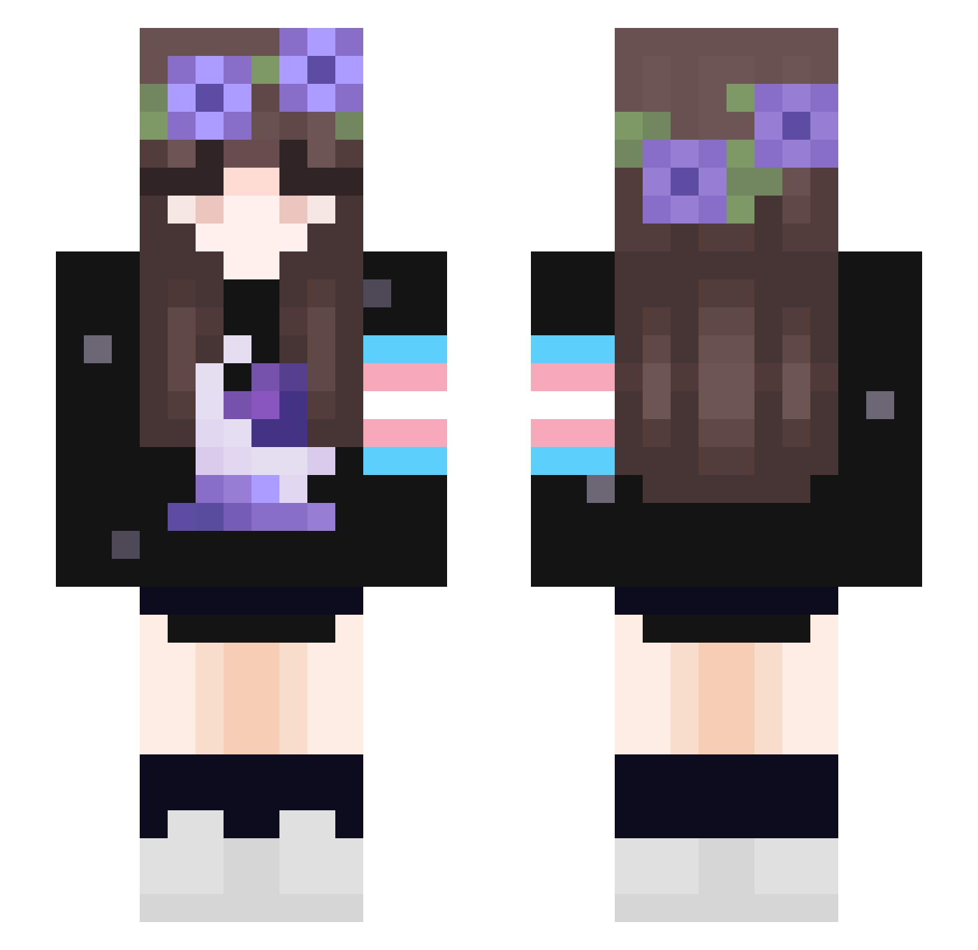 SerenaHawthorne Minecraft skin, front and back view