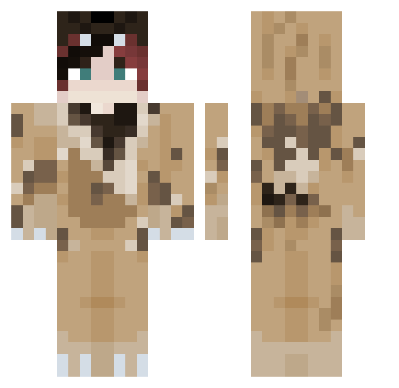 zelbub Minecraft skin, front and back view