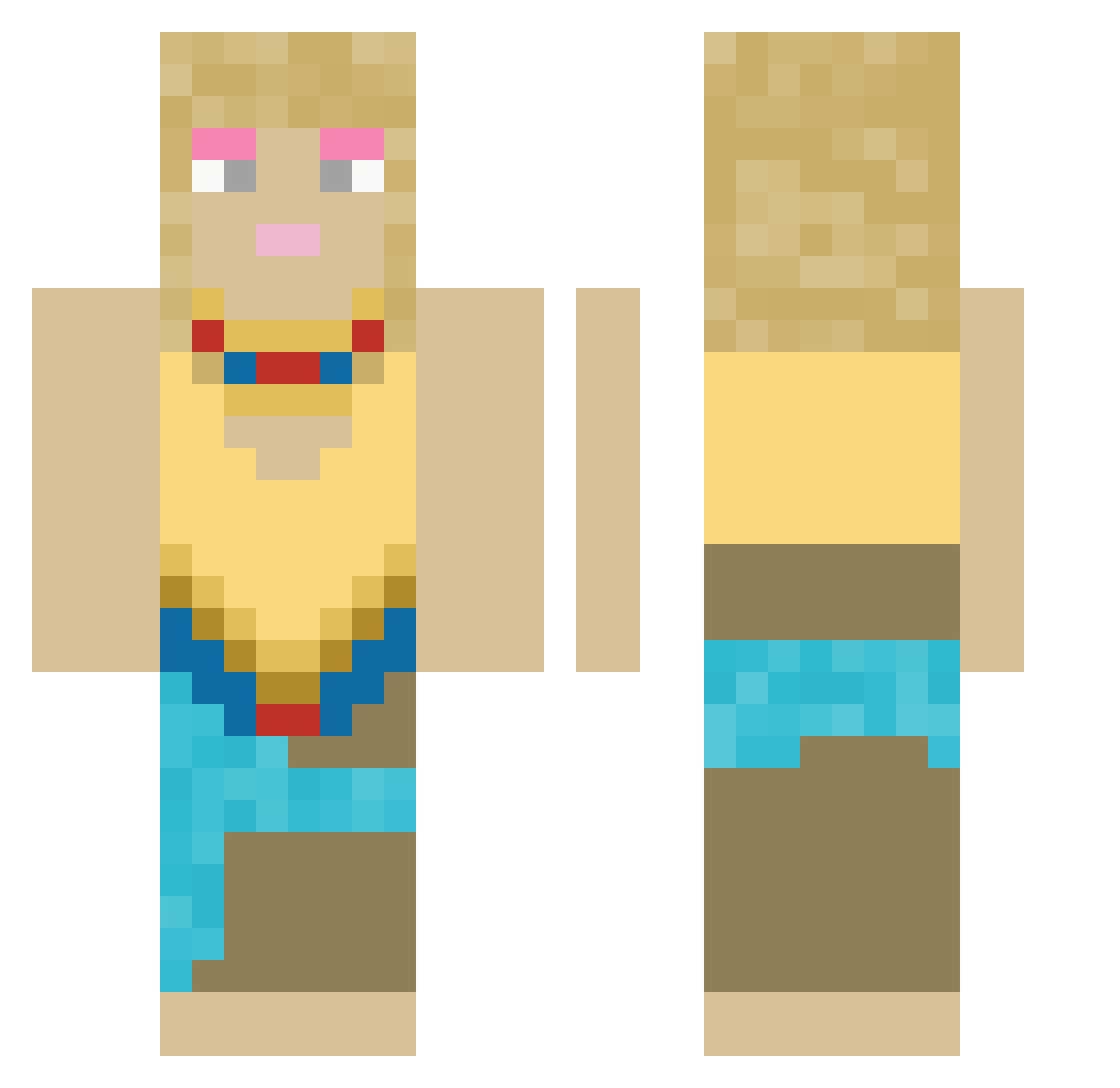 _queen_katie_ Minecraft skin, front and back view