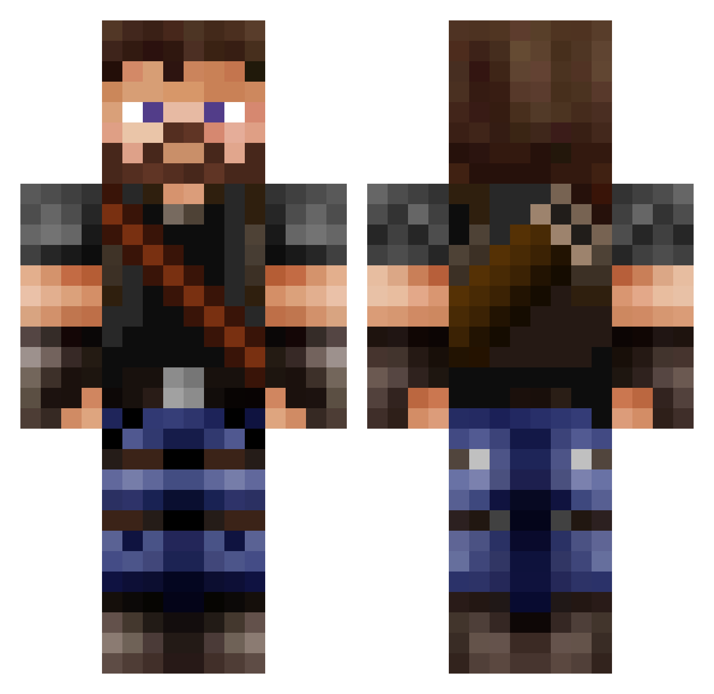 SLVA11 Minecraft skin, front and back view