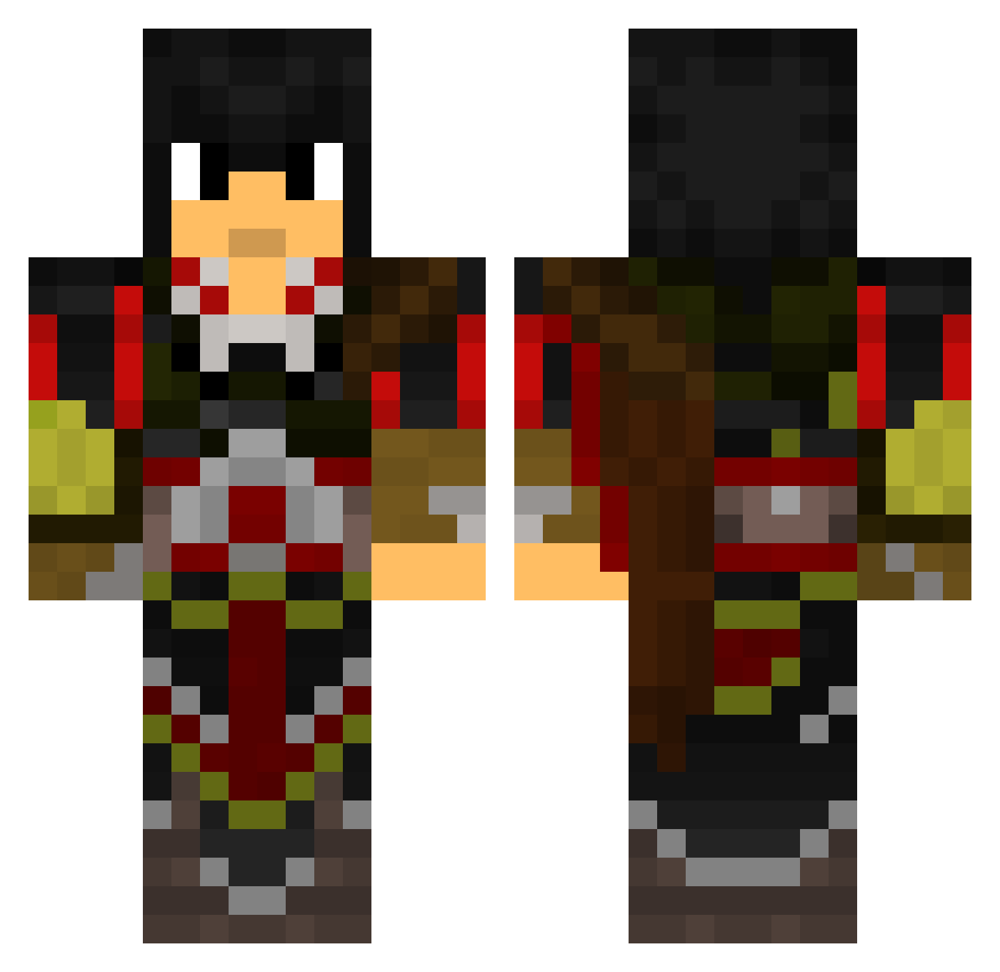 rubyxu Minecraft skin, front and back view