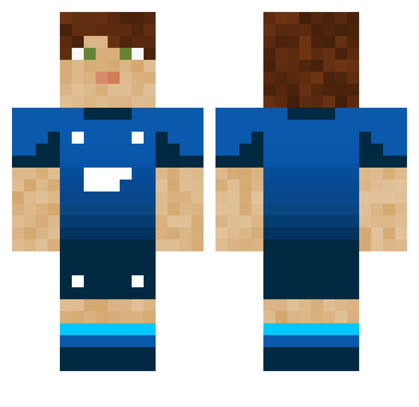 NoTionyt Minecraft skin, front and back view
