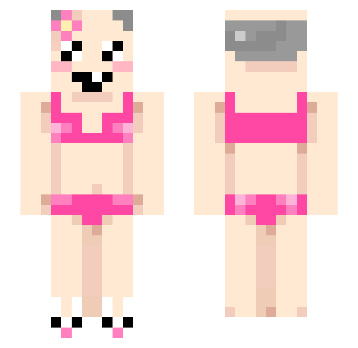 Doodaling Minecraft skin, front and back view