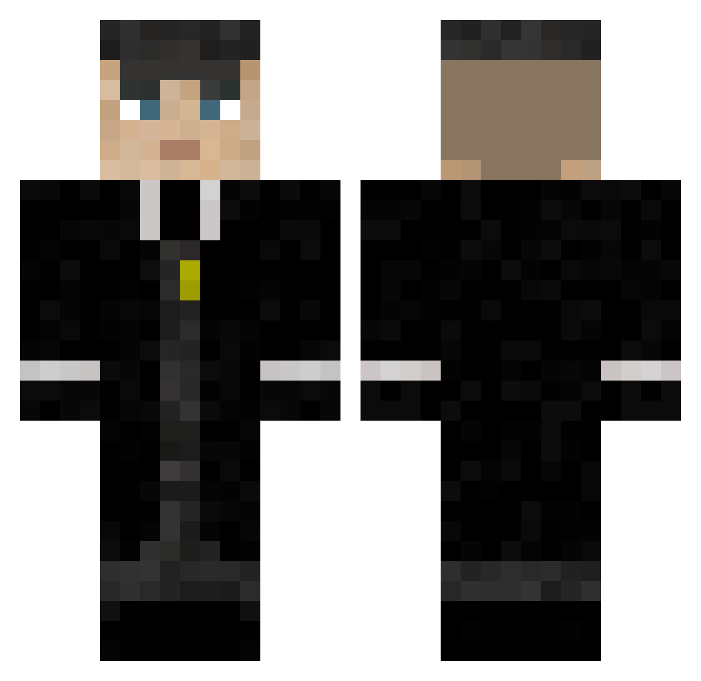 MrShades Minecraft skin, front and back view