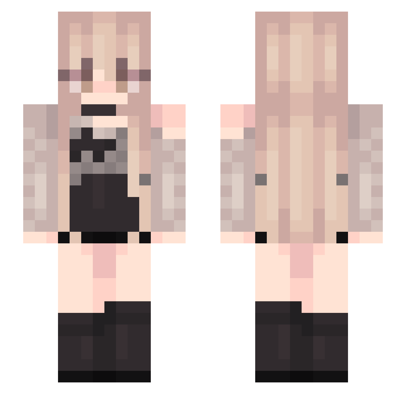 Giovanka Minecraft skin, front and back view