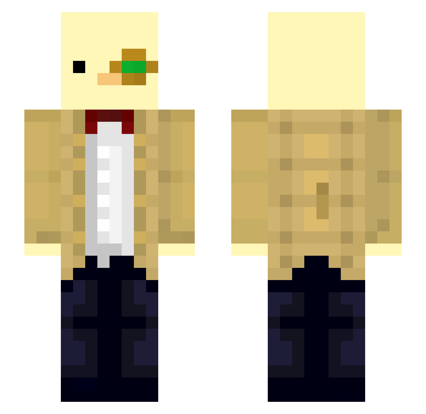 DrDaffyDuck Minecraft skin, front and back view
