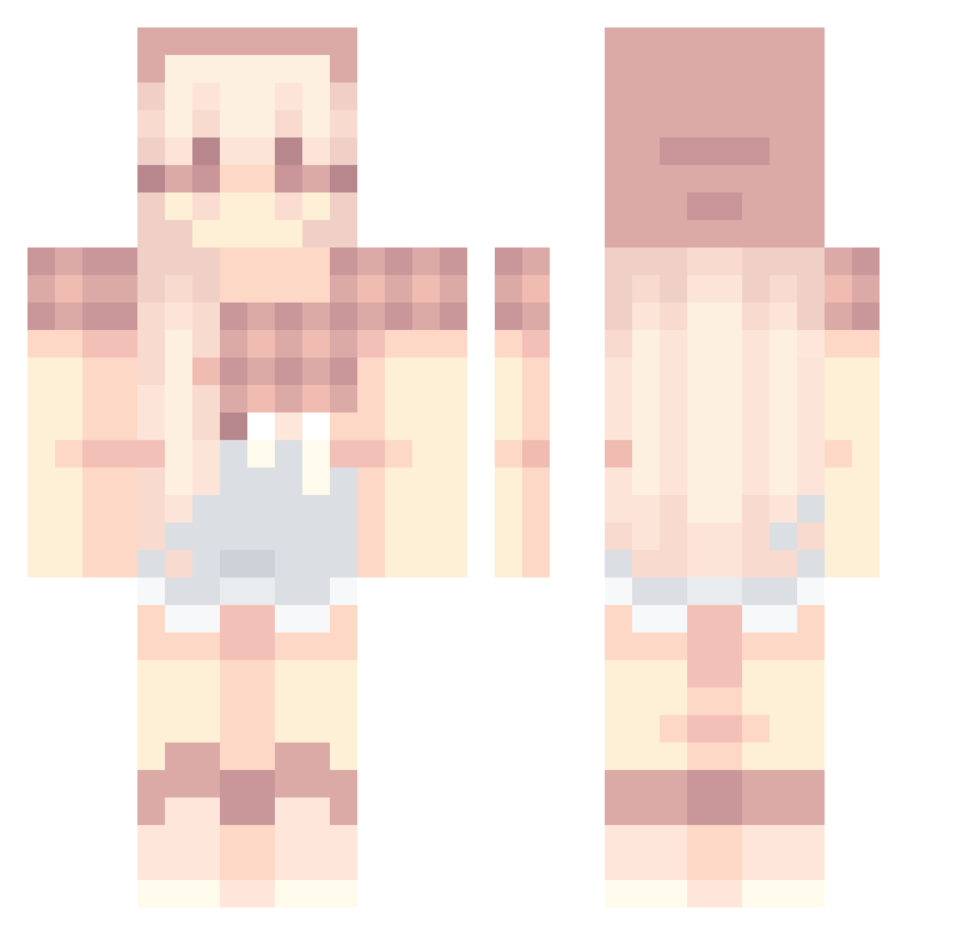 Ravenelor Minecraft skin, front and back view