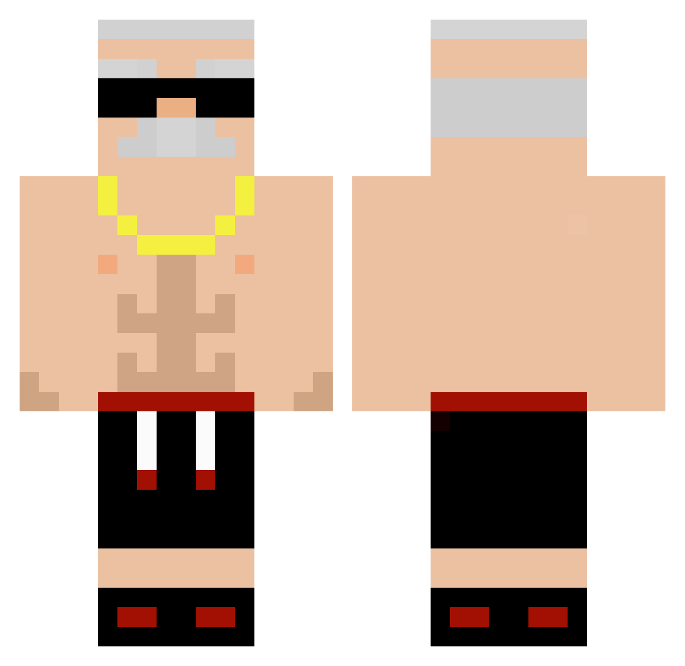 Finnstagraem Minecraft skin, front and back view